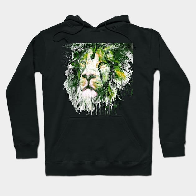 Lion Face Closeup Hoodie by Marian Voicu